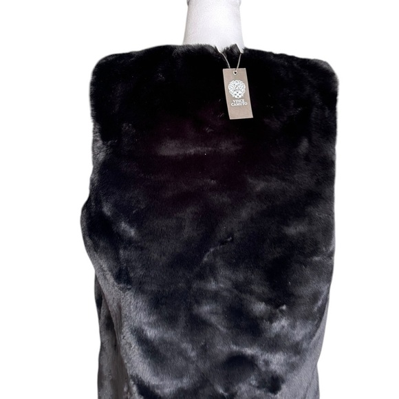 Vince Camuto Black Faux Fur Vest Jacket size OS - Picture 15 of 17